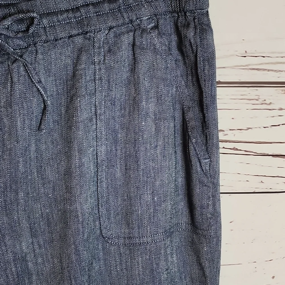 Loft Pull On Wide Leg Cropped Linen Size Large - Picture 3 of 6